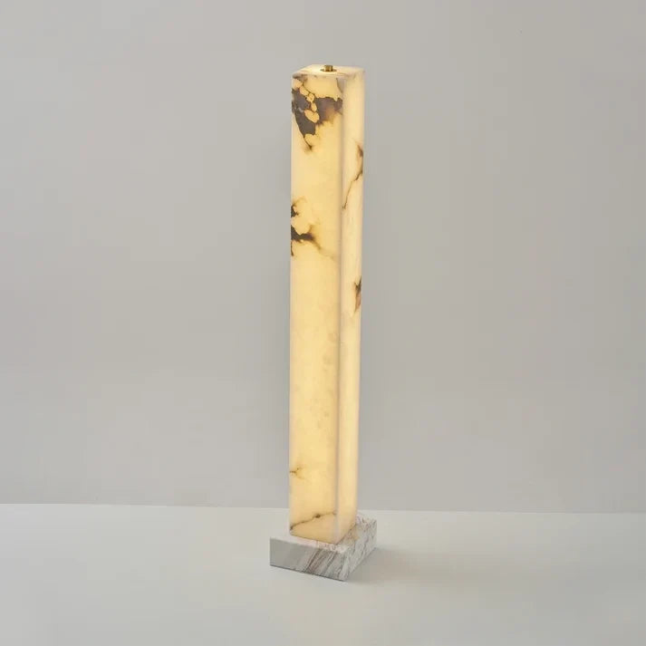 Square Column Floor Lamp in alabaster for Living Room by AUVIELIGHT
