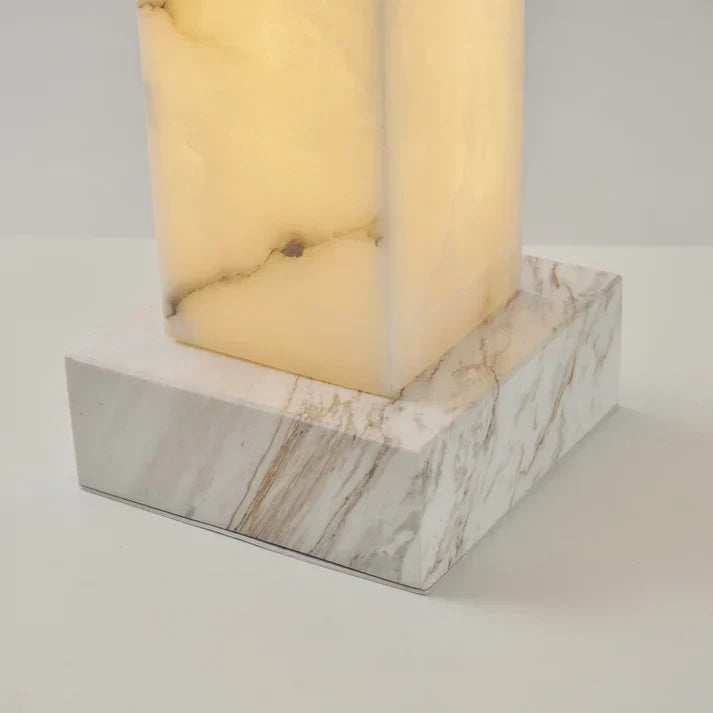 Square Column Floor Lamp in alabaster for Living Room by AUVIELIGHT