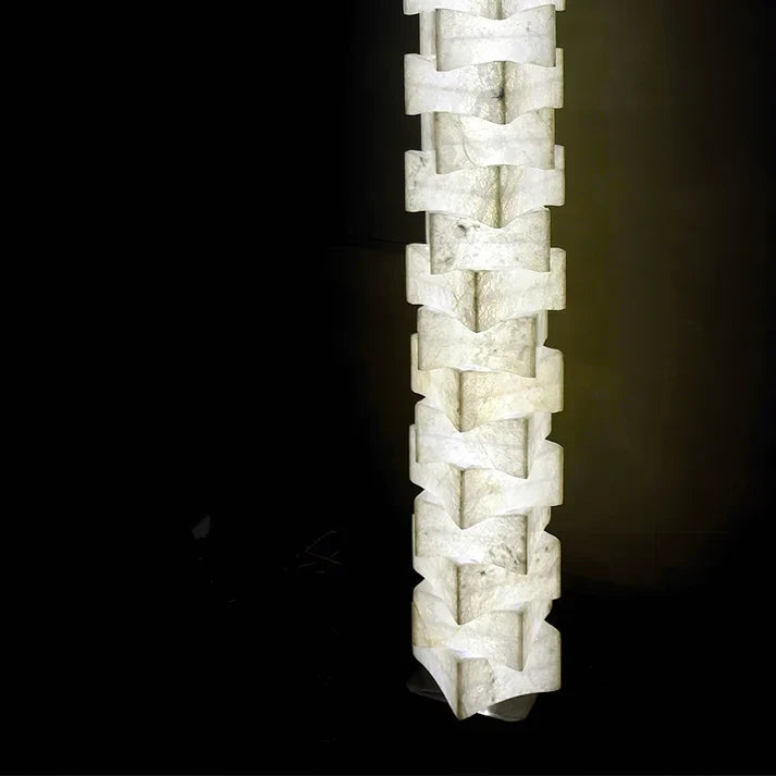 Geometry Stacked Floor Lamp in alabaster for Living Room by AUVIELIGHT