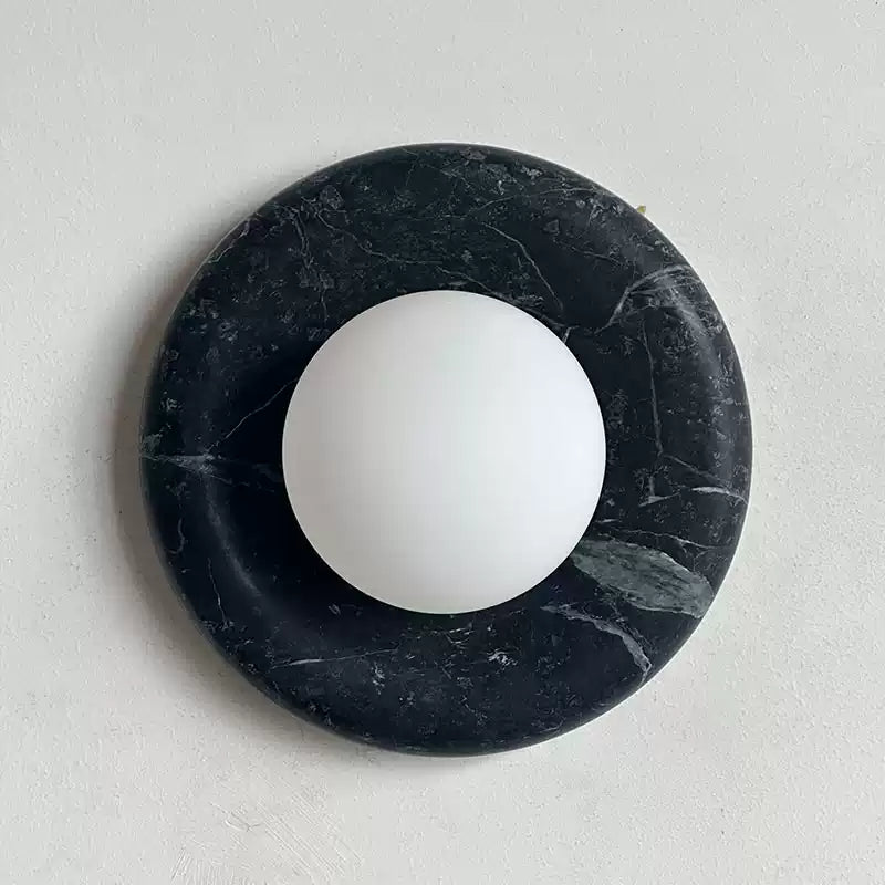 Round Wall Sconce in natural stone for Hallway by AUVIELIGHT