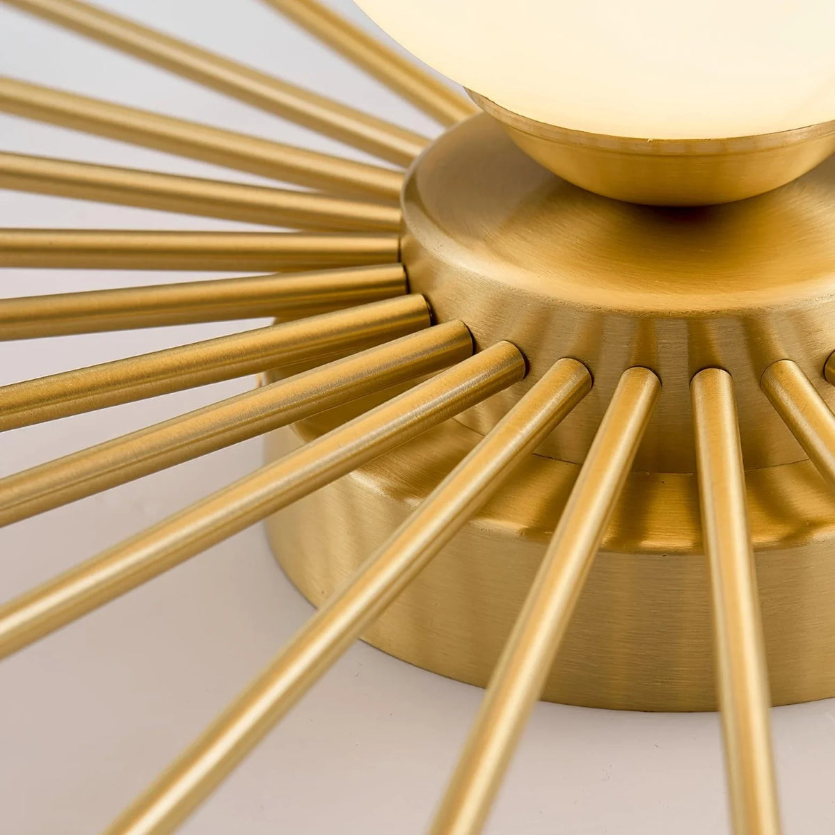 Sunburst Flush Mount in brass for Low Ceilings by AUVIELIGHT