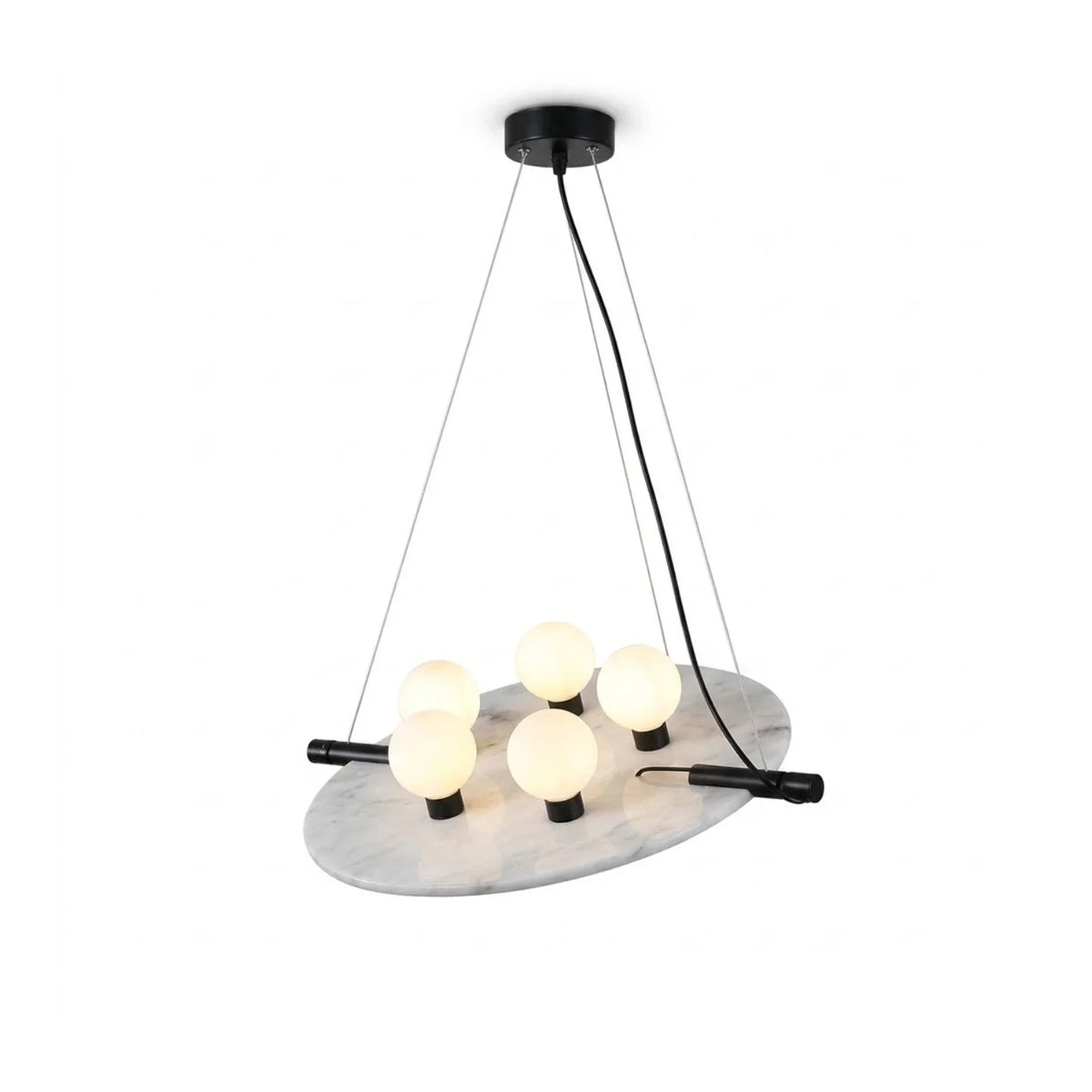 Plate Suspended Pendant Light in alabaster for Kitchen Island by AUVIELIGHT