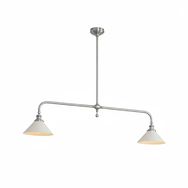 Symmetric Taper Bar Pendant Light for Kitchen Island by AUVIELIGHT, 2 heads L 140cm x W 23cm x H 30cm / L 55.1″ x W 9.1″ x H 11.8″ / Brass /