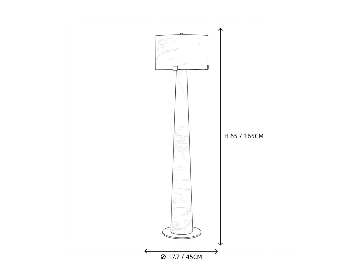 Tapered Drum Floor Lamp in alabaster for Living Room by AUVIELIGHT