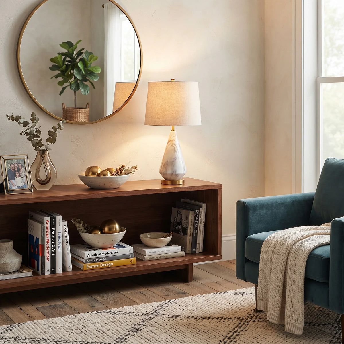 Tapered Table Lamp in alabaster for Living Room by AUVIELIGHT
