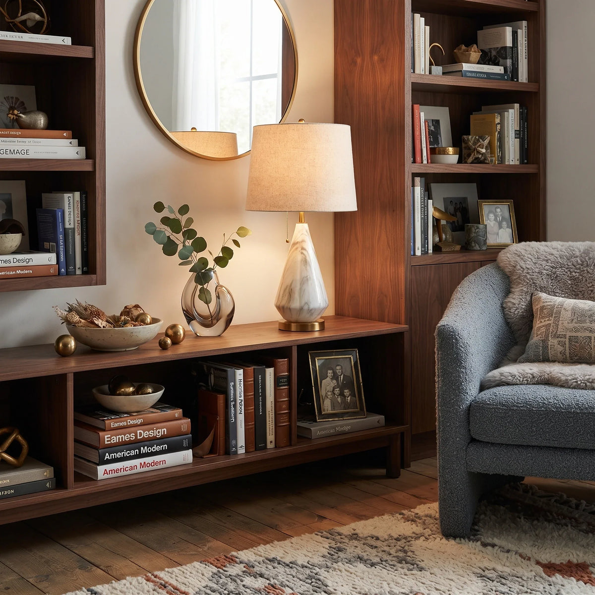 Tapered Table Lamp in alabaster for Living Room by AUVIELIGHT