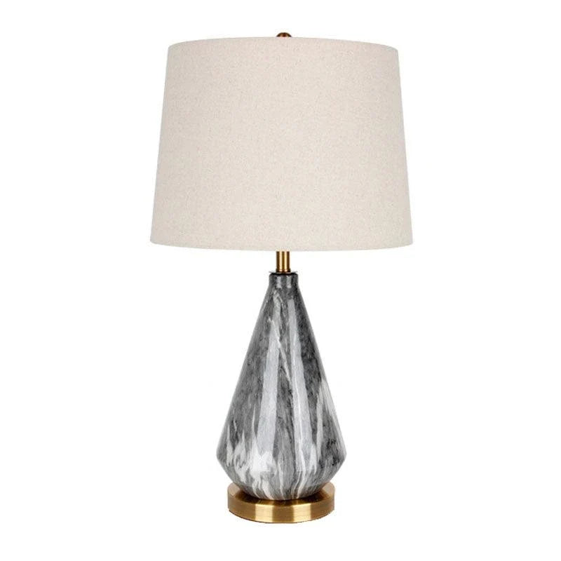 Tapered Table Lamp in alabaster for Living Room by AUVIELIGHT, ∅ 13.8"xH24.8"/Dia 35cmxH63cm / Black / AU plug and 3 other sizes