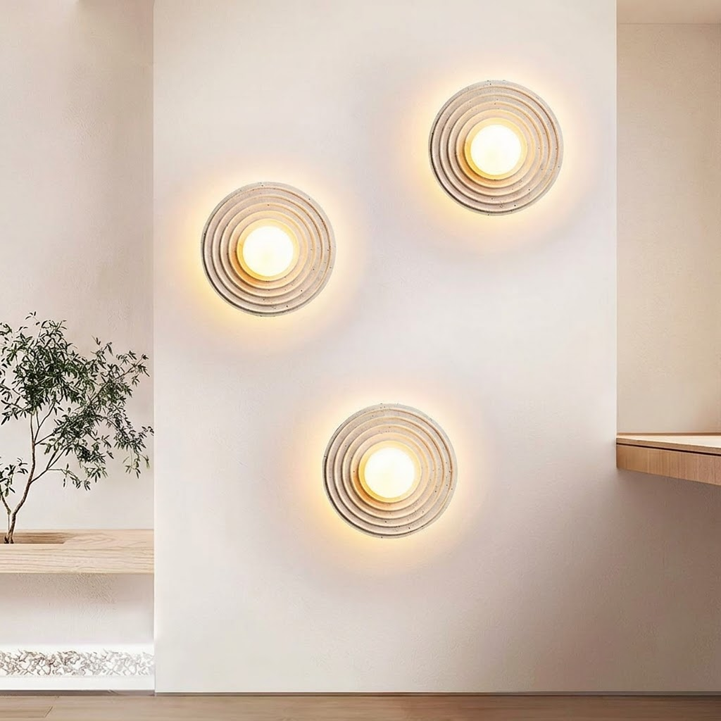 Cement Halo Light in textured for Living Room by AUVIELIGHT