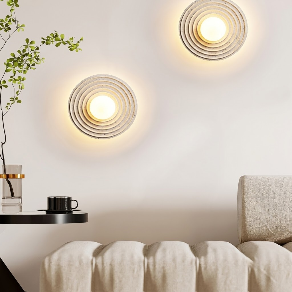 Cement Halo Light in textured for Living Room by AUVIELIGHT