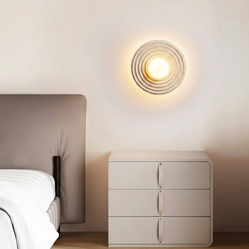 Cement Halo Light in textured for Living Room by AUVIELIGHT