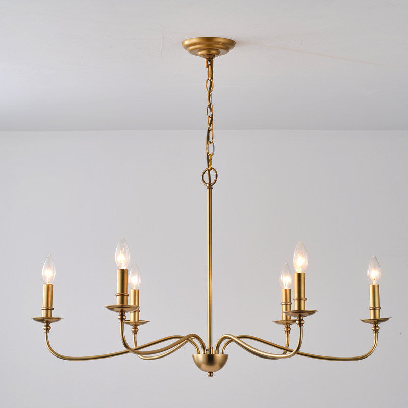 Thalia Candle Chandelier for Dining Room by AUVIELIGHT, Dia 96cm x H 42cm / ∅ 30.3″ x H 16.5″ / Gold