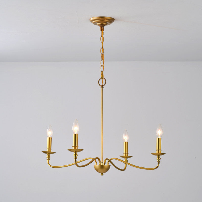 Thalia Candle Chandelier for Dining Room by AUVIELIGHT, Dia 76cm x H 42cm / ∅ 29.9″ x H 16.5″ / Gold