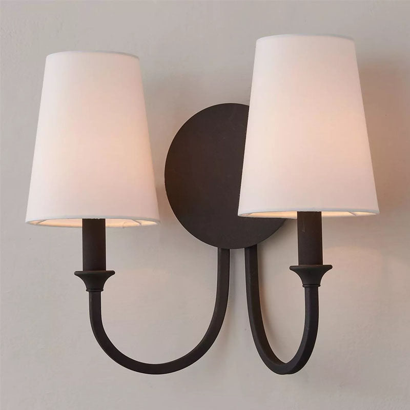 Thalia Dual Wall Sconce in linen for Hallway by AUVIELIGHT