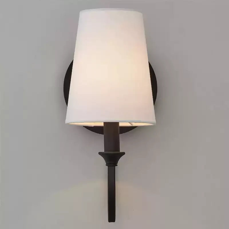 Thalia Dual Wall Sconce in linen for Hallway by AUVIELIGHT
