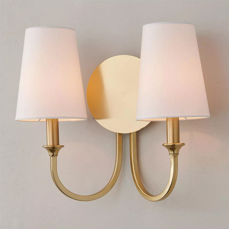 Thalia Dual Wall Sconce in linen for Hallway by AUVIELIGHT
