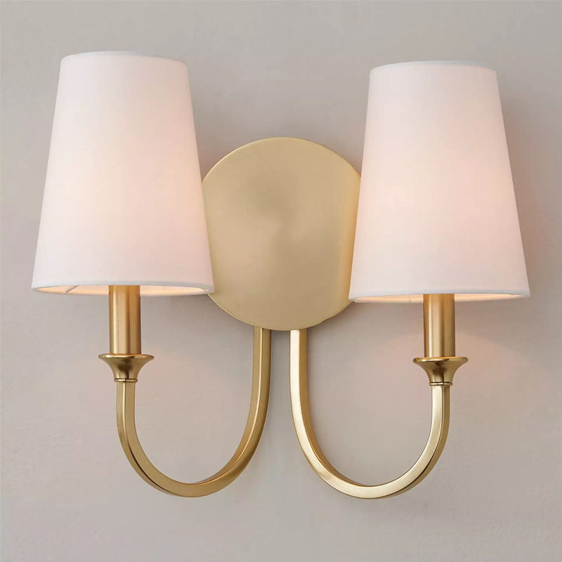 Thalia Dual Wall Sconce in linen for Hallway by AUVIELIGHT