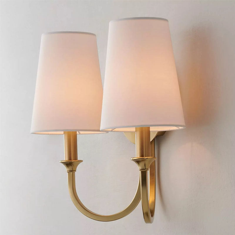 Thalia Dual Wall Sconce in linen for Hallway by AUVIELIGHT