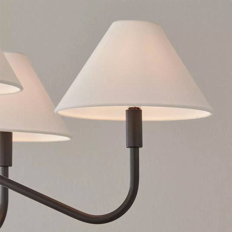 Thalia Shaded Chandelier in linen for Dining Room by AUVIELIGHT