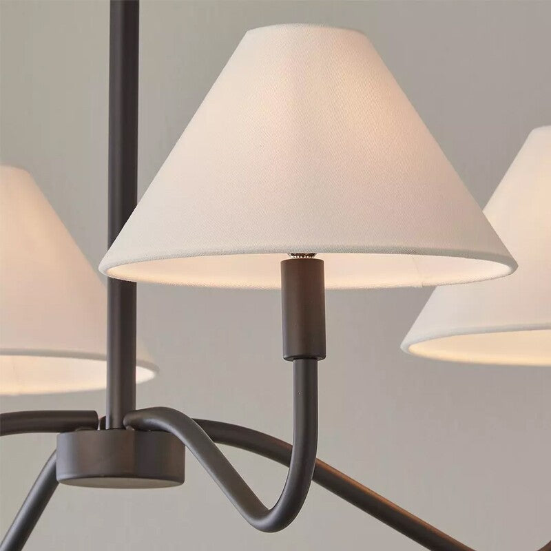 Thalia Shaded Chandelier in linen for Dining Room by AUVIELIGHT