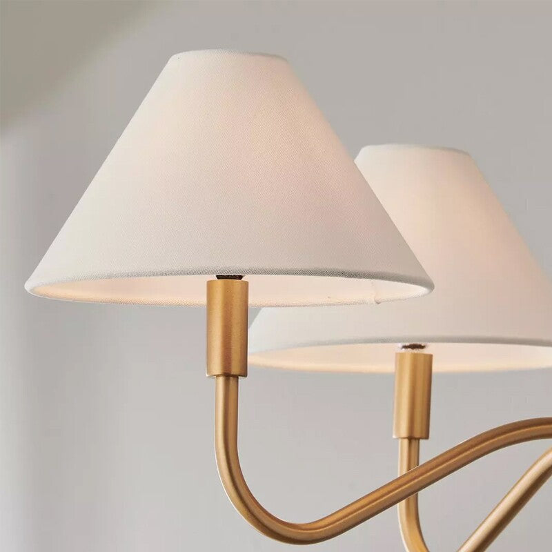 Thalia Shaded Chandelier in linen for Dining Room by AUVIELIGHT