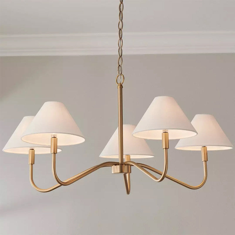 Thalia Shaded Chandelier in linen for Dining Room by AUVIELIGHT