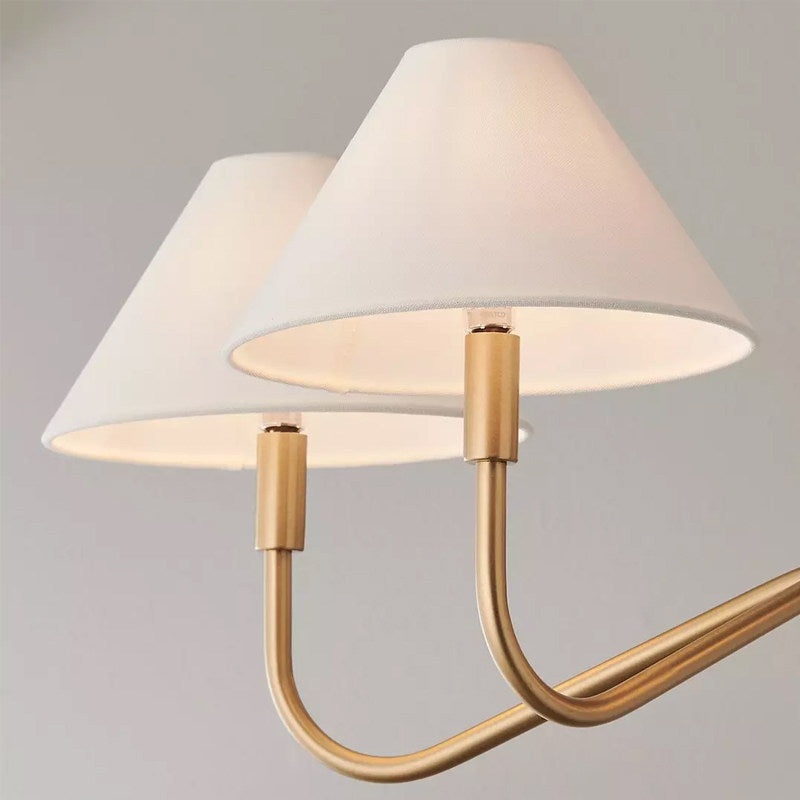 Thalia Shaded Chandelier in linen for Dining Room by AUVIELIGHT