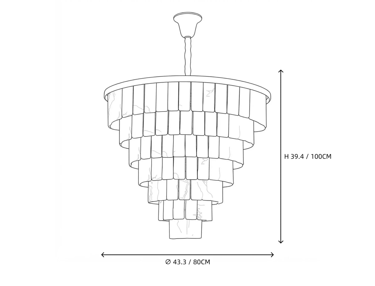 Tiered Chandelier in alabaster for Dining Room by AUVIELIGHT