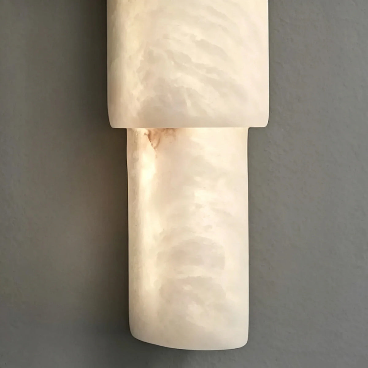 Tiered Column Wall Sconce in alabaster for Hallway by AUVIELIGHT
