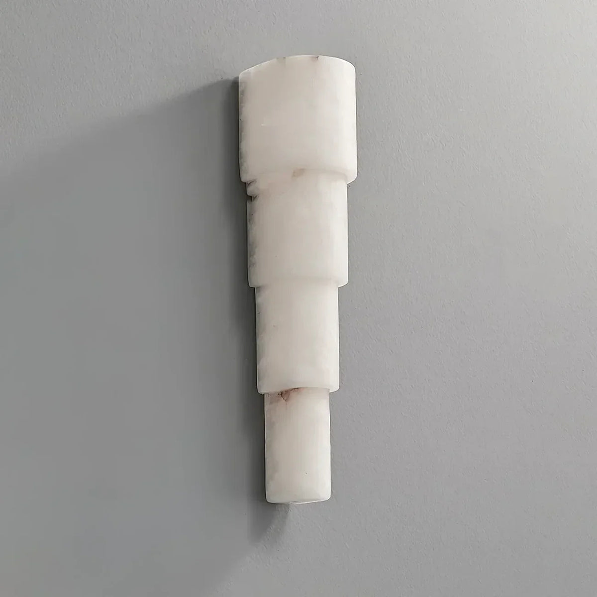Tiered Column Wall Sconce in alabaster for Hallway by AUVIELIGHT
