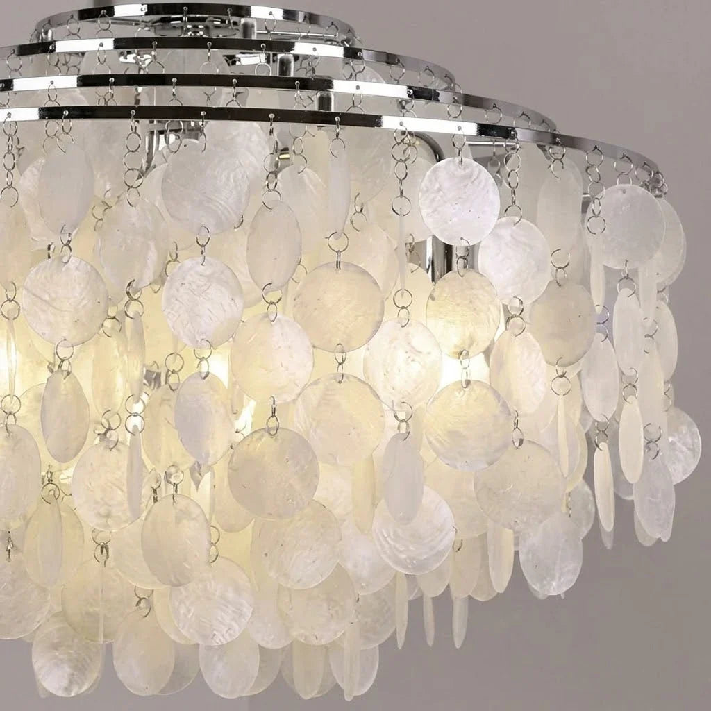 Capiz Tiered Pendant Light in brass for Kitchen Island by AUVIELIGHT