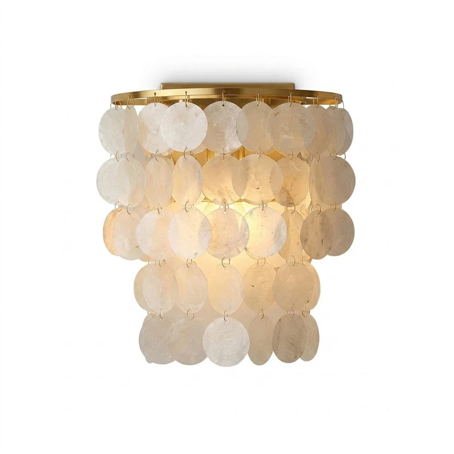 Tiered Shell Flush Mount in brass for Low Ceilings by AUVIELIGHT, Ø 9.5 × 11.1 / Gold