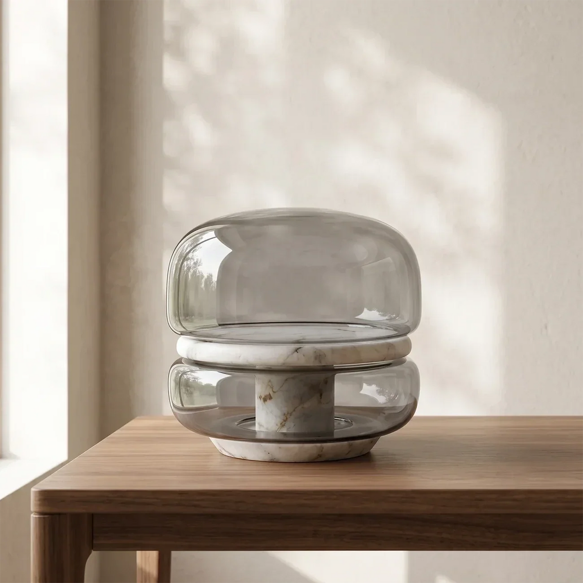 Tiered Bedside Lamp in alabaster for Bedroom by AUVIELIGHT