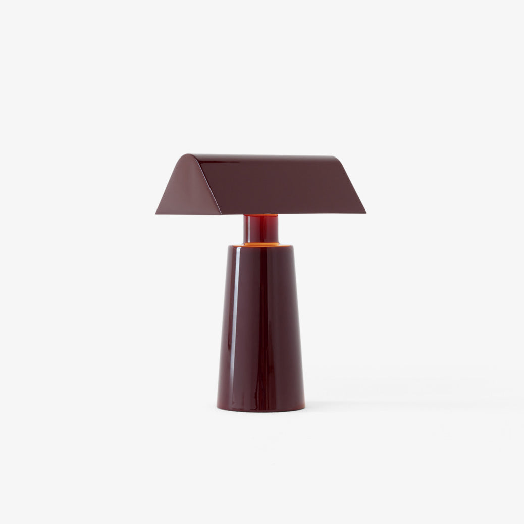 Tilden Table Lamp for Living Room by AUVIELIGHT, Ø 15 cm × H 22 cm / Ø 5.9″ × H 8.6″ / Burgundy / Touch Switch