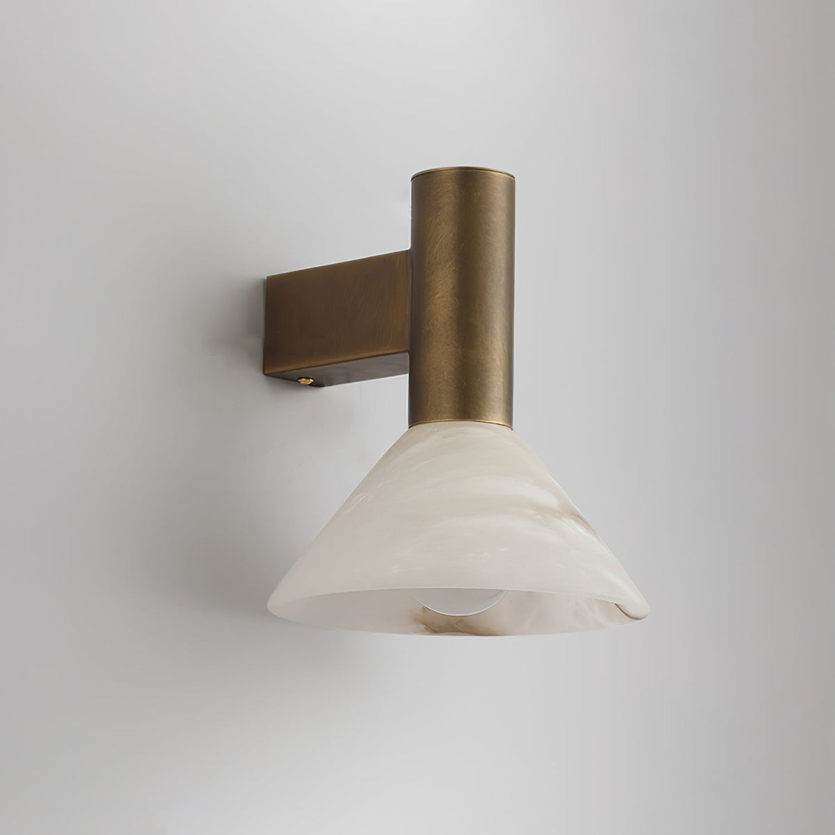 Torres Cone Wall Sconce in alabaster for Hallway by AUVIELIGHT, ∅ 7.1"xH7.9" / Antique Bronze