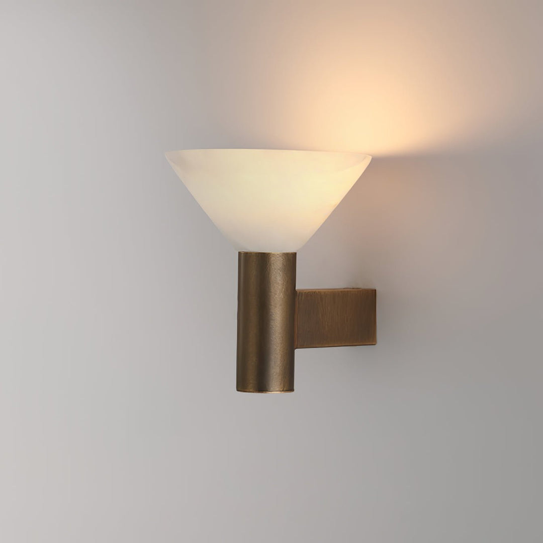 Torres Cone Wall Sconce in alabaster for Hallway by AUVIELIGHT