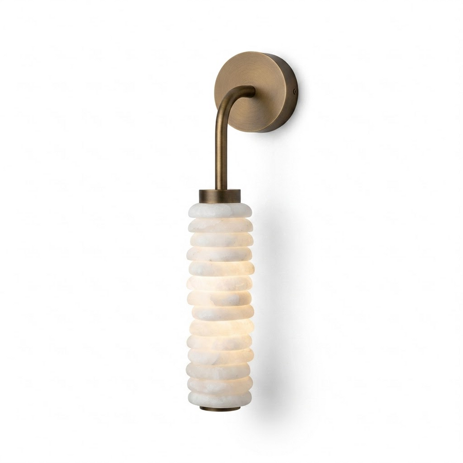 Totem Wall Light in alabaster for Hallway by AUVIELIGHT