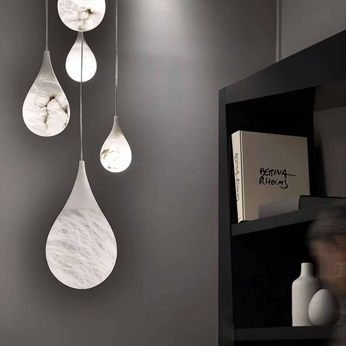 Tova Teardrop Pendant Light in alabaster for Kitchen Island by AUVIELIGHT