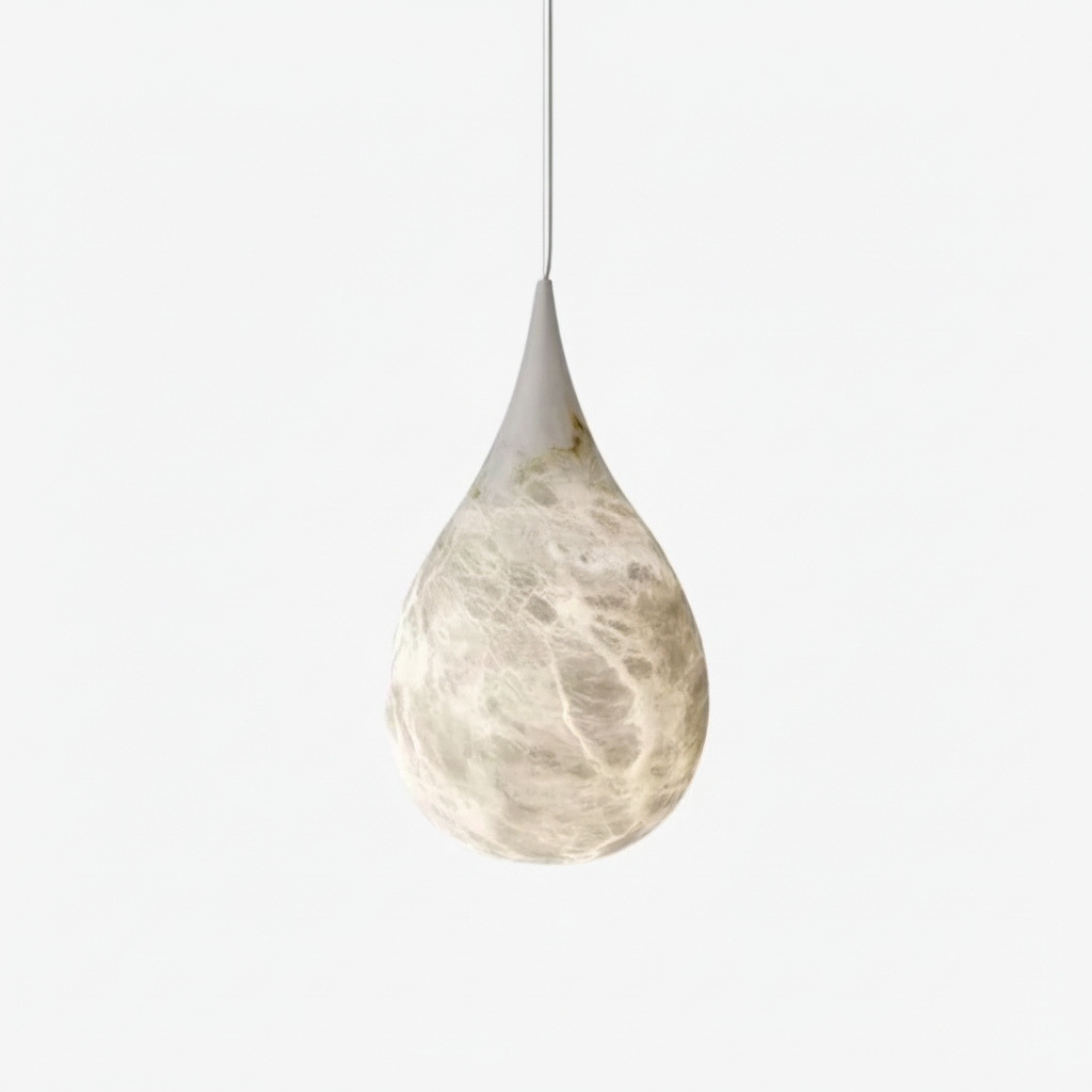 Tova Teardrop Pendant Light in alabaster for Kitchen Island by AUVIELIGHT