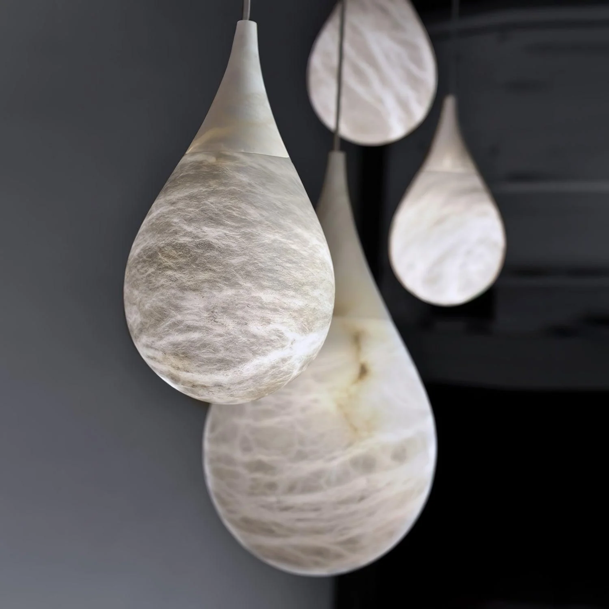 Tova Teardrop Pendant Light in alabaster for Kitchen Island by AUVIELIGHT