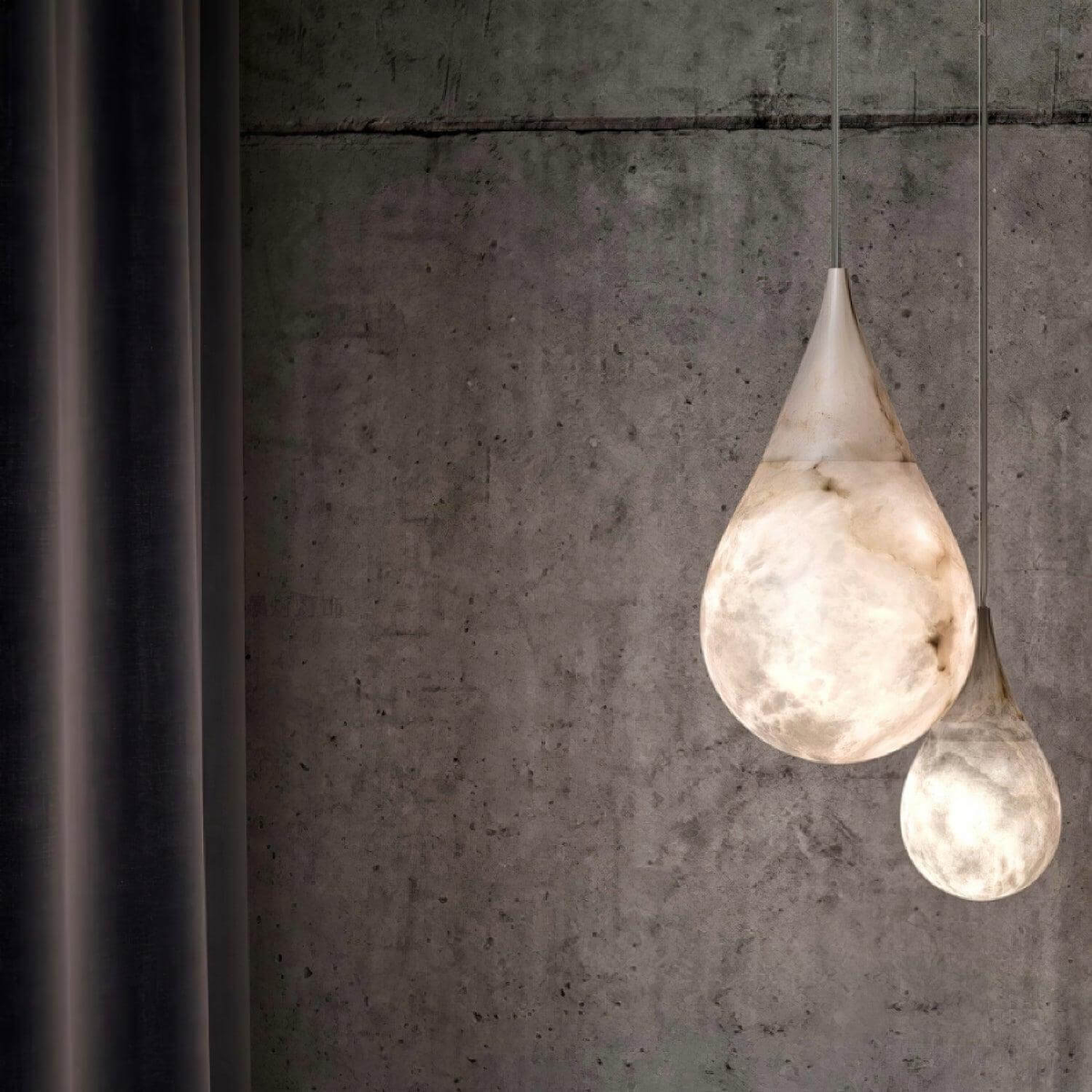 Tova Teardrop Pendant Light in alabaster for Kitchen Island by AUVIELIGHT
