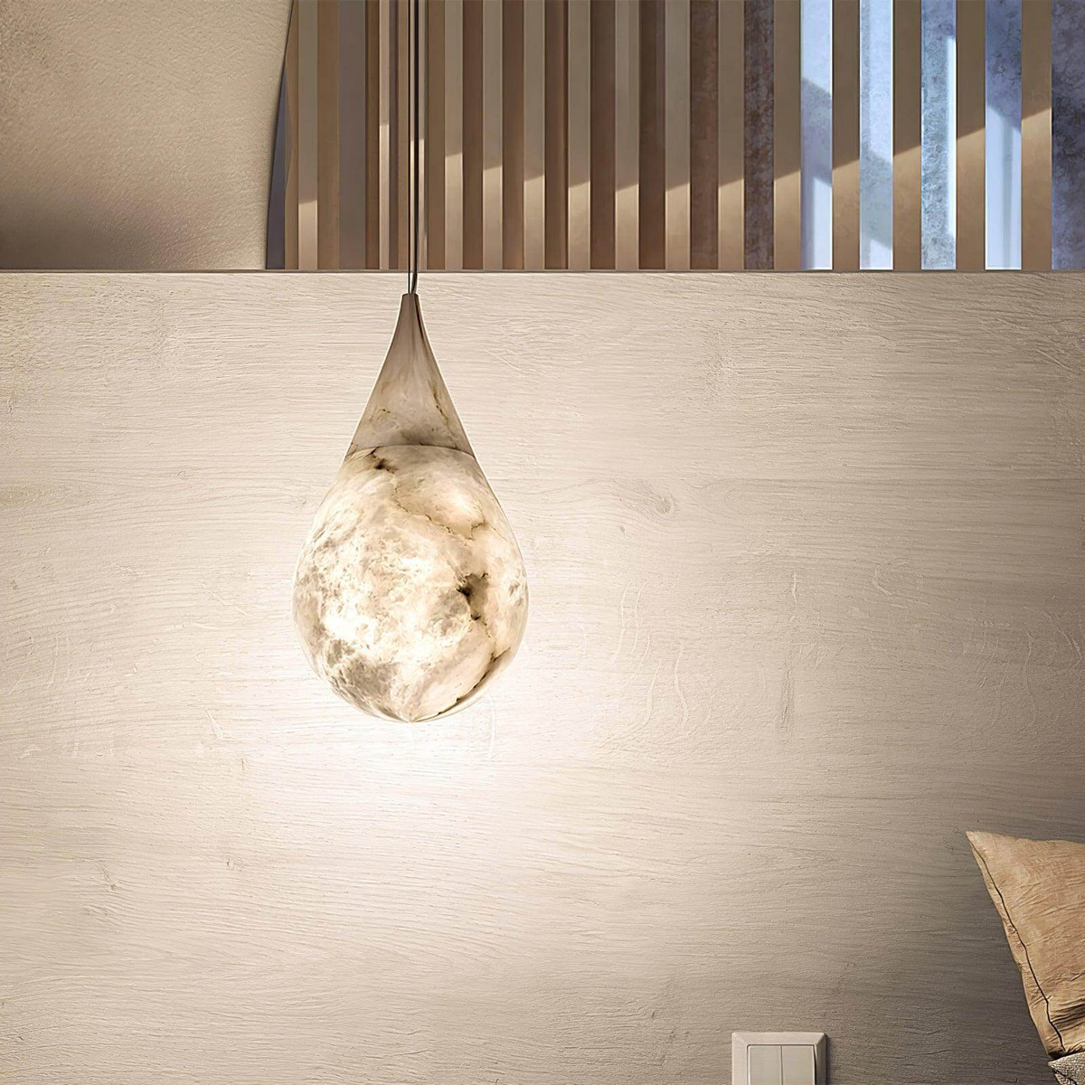 Tova Teardrop Pendant Light in alabaster for Kitchen Island by AUVIELIGHT