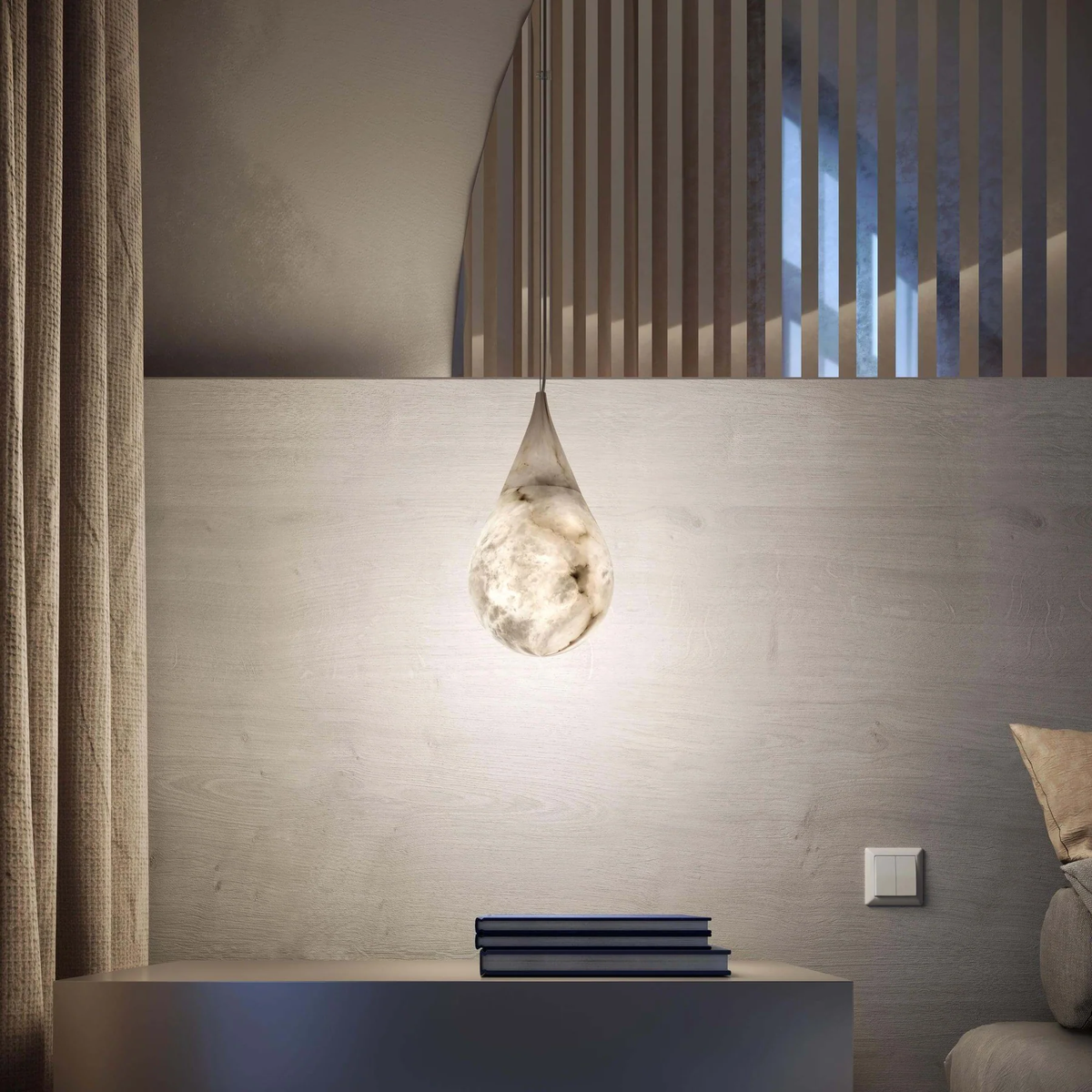 Tova Teardrop Pendant Light in alabaster for Kitchen Island by AUVIELIGHT
