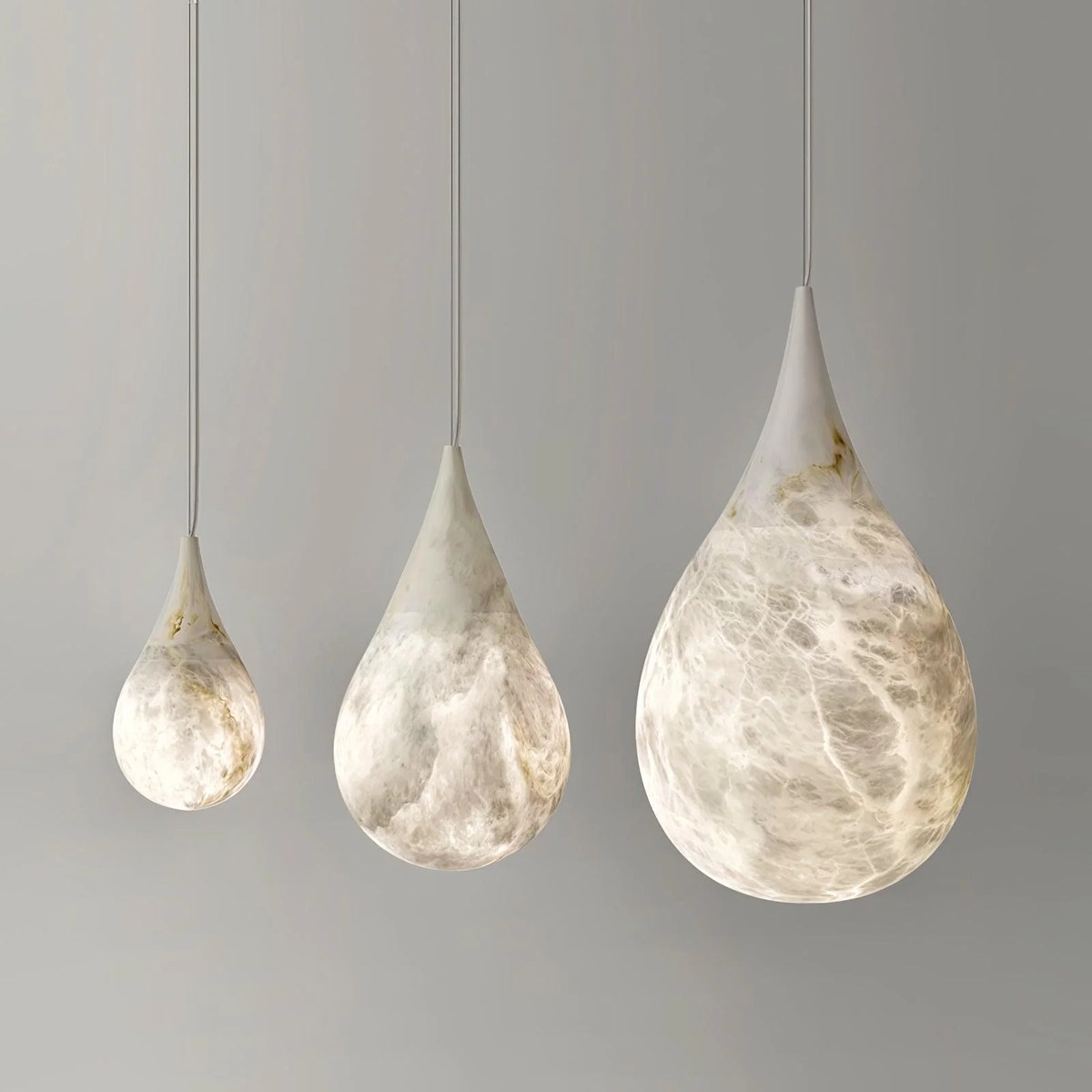 Tova Teardrop Pendant Light in alabaster for Kitchen Island by AUVIELIGHT