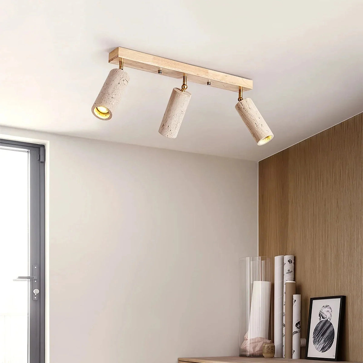 Modern Ceiling Light in travertine for Living Room by AUVIELIGHT