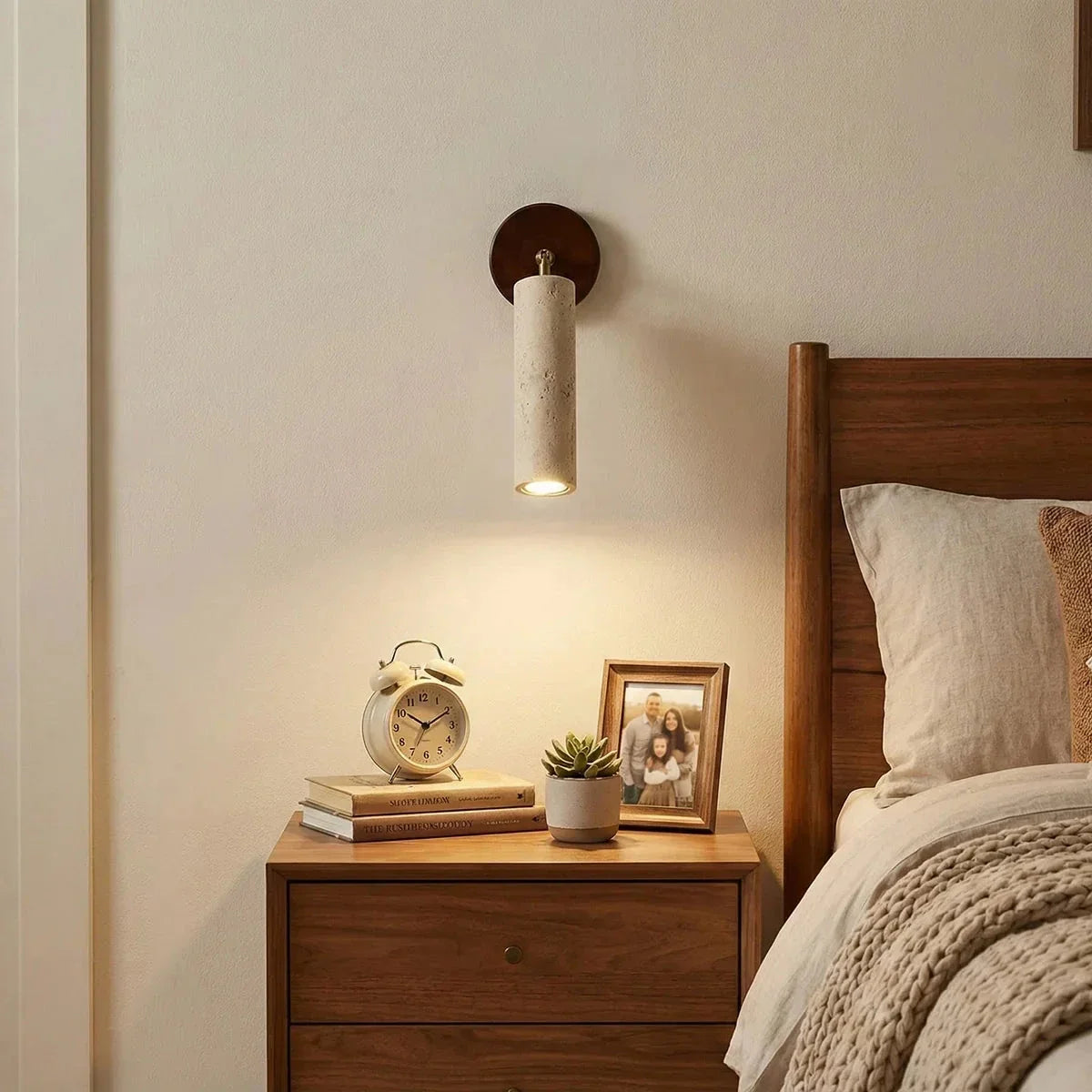 Mireille Wall Light in travertine for Hallway by AUVIELIGHT