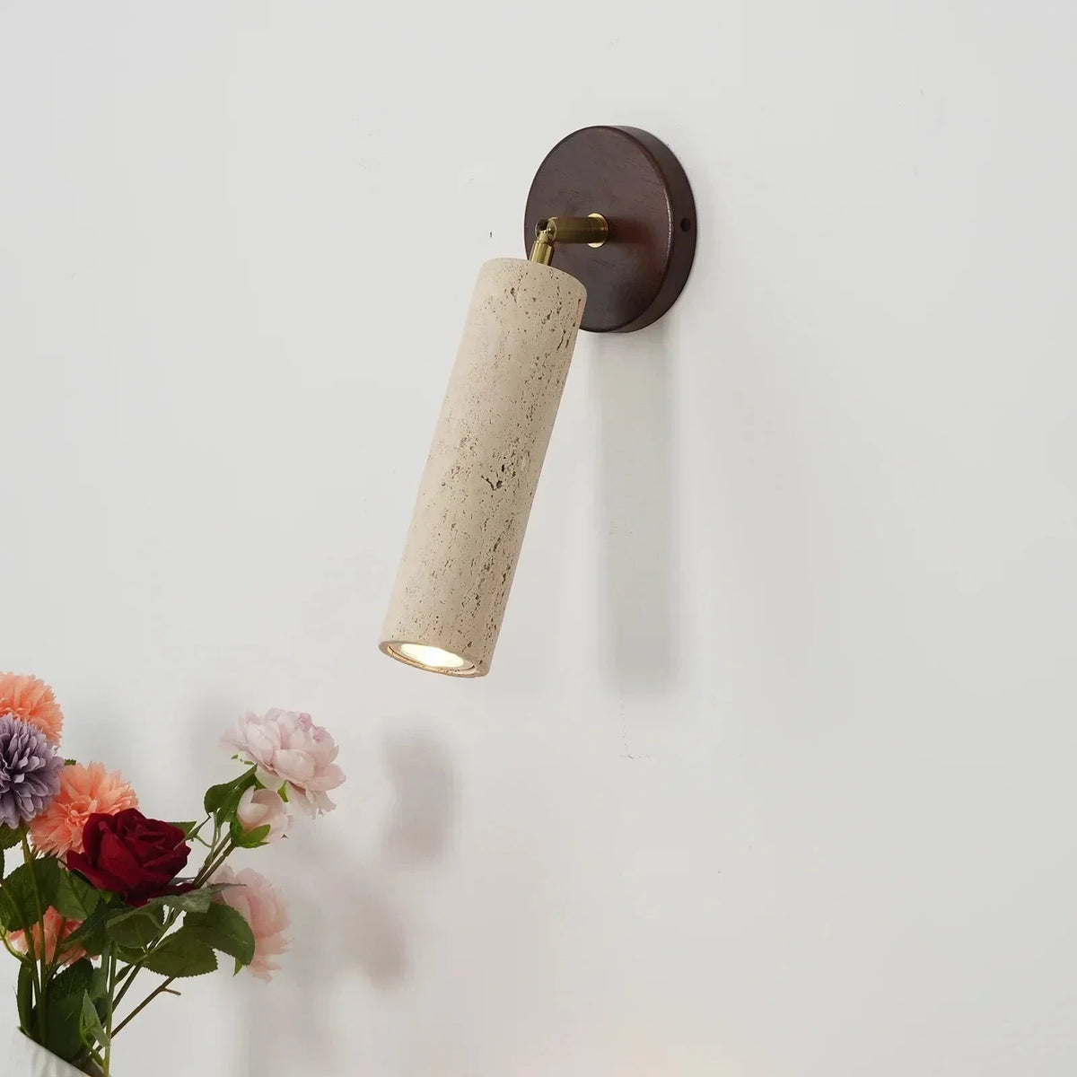 Mireille Wall Light in travertine for Hallway by AUVIELIGHT
