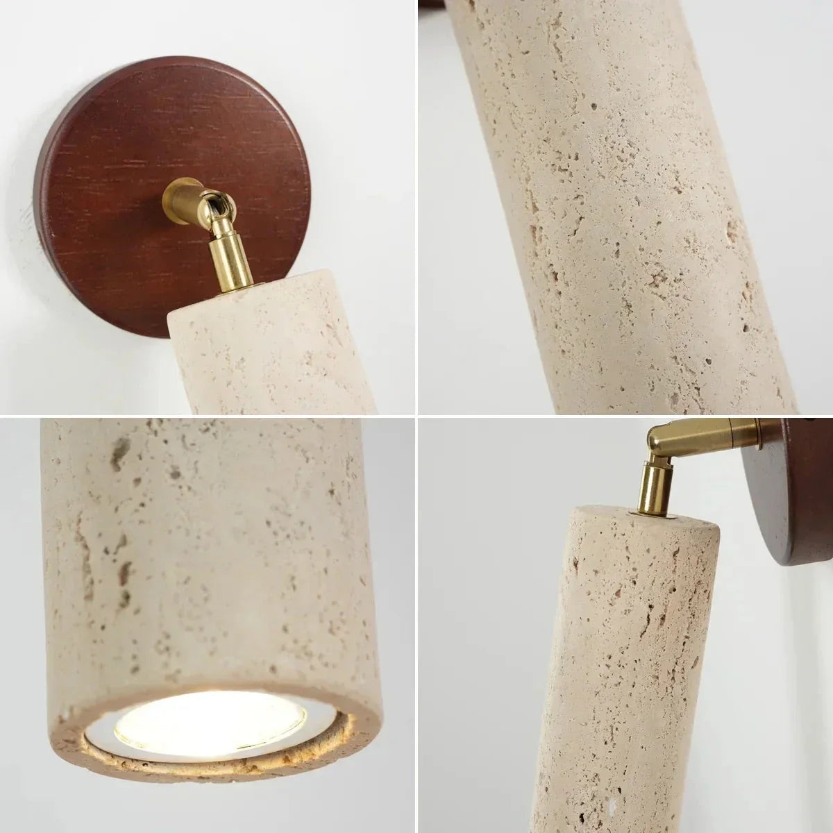 Mireille Wall Light in travertine for Hallway by AUVIELIGHT