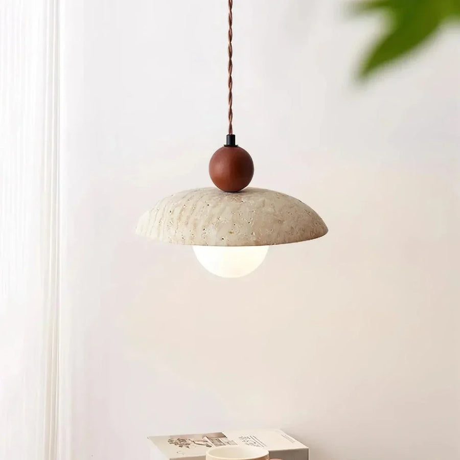 Soluna Pendant Light in travertine for Kitchen Island by AUVIELIGHT