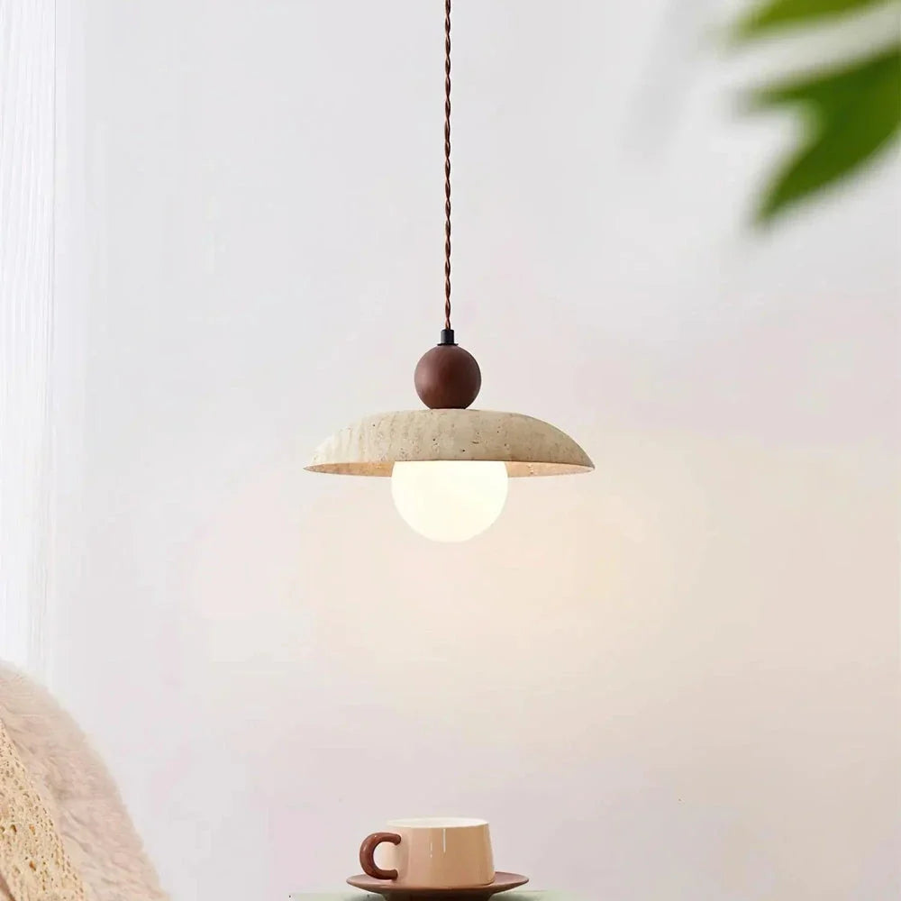 Soluna Pendant Light in travertine for Kitchen Island by AUVIELIGHT