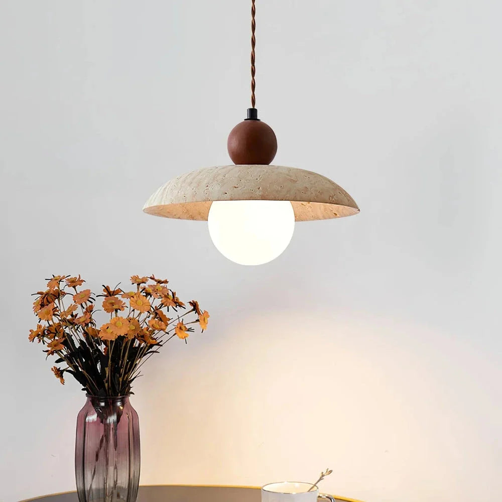 Soluna Pendant Light in travertine for Kitchen Island by AUVIELIGHT